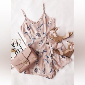Lulus Pink and Blue Spaghetti Strap Dress